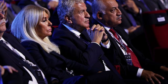 Servet Yardimci, UEFA member, looks on during the UEFA Champions League 2022-23 Group Stage Draw at Halic Congress Centre Aug. 25, 2022, in Istanbul, Turkey.