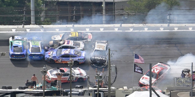 A multi-car accident occurred between turns one and two at Daytona International Speedway, Sunday, Aug. 28, 2022.