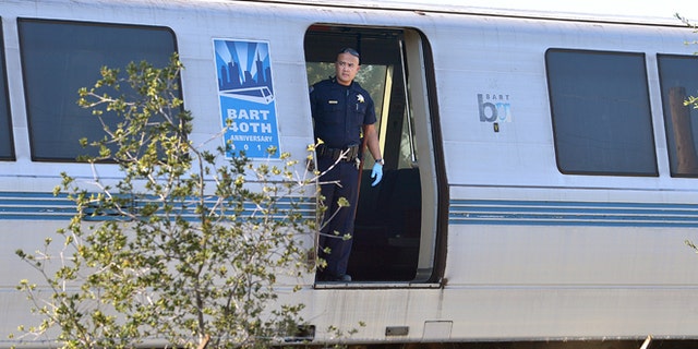 Oct. 19, 2013: A BART police officer on duty in Walnut Creek, Calif.
