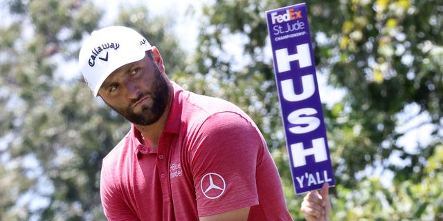 Jon Rahm looks down the fairway during the FedEx St. Jude Championship,  Aug. 14, 2022, in Memphis, Tennessee.