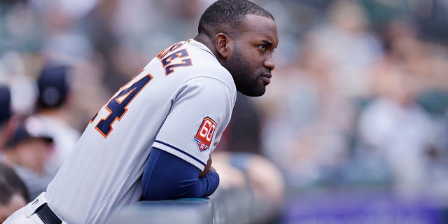 Houston Astros left fielder Yordan Alvarez during a game against the Chicago White Sox Aug. 18, 2022, at Guaranteed Rate Field in Chicago. 