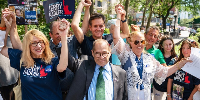 Rep. Jerry Nadler, D-N.Y., holds a campaign rally on the Upper West Side of Manhattan on Aug. 20, 2022 in New York City.