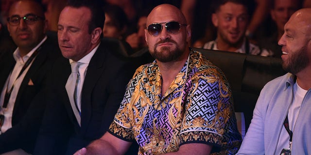 Tyson Fury during the IBF international heavyweight championship fight between Nathan Gorman and Thomas Salek as part of Wasserman fight night at M and S Bank Arena June 17, 2022, in Liverpool, England. 