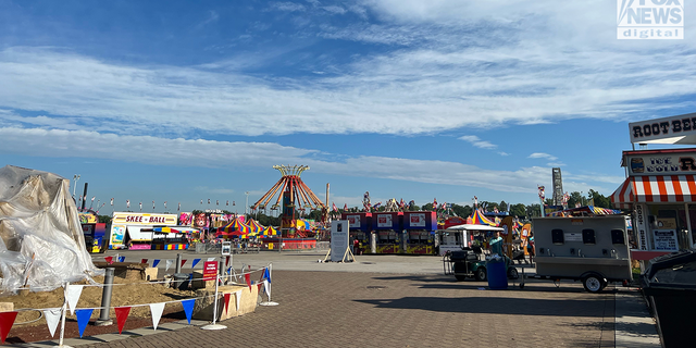 Rides and games at the Iowa State Fair in Des Moines.