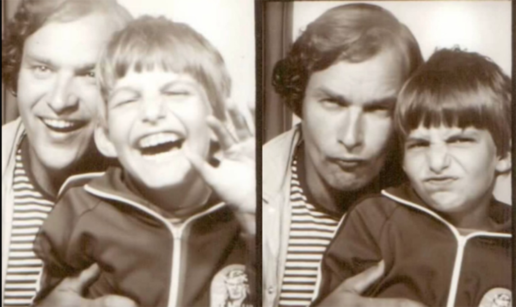 A young Fetterman and his father Karl mug for the camera.