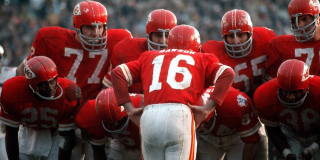 Len Dawson leads the Kansas City Chiefs against Minnesota Vikings during Super Bowl IV on January 11, 1970 at Tulane Stadium in New Orleans.