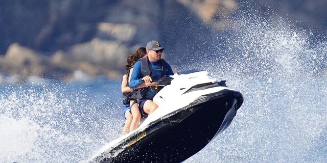 Leonardo DiCaprio is pictured jet-skiing in St. Tropez on July 15. (Mega Agency)