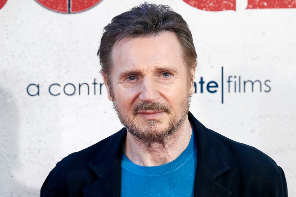 "Evian bottle:" Thirsty Janice Dickinson compared Liam Neeson's manhood to a drinking device. 