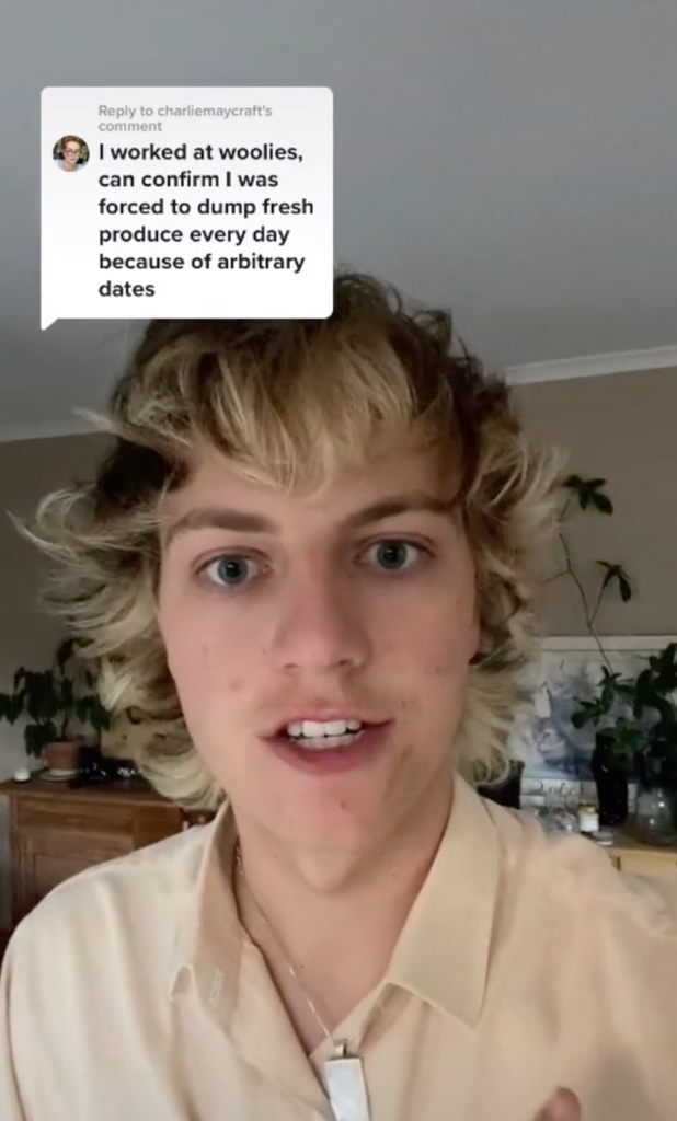Luca Corby shared his dumpster diving experience on TikTok. 