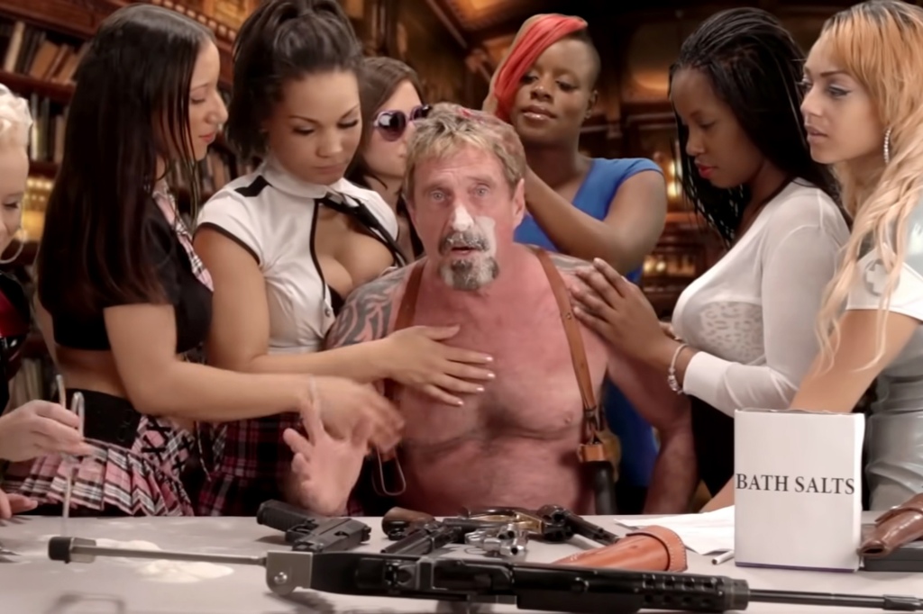A still from a YouTube video called "How To Uninstall McAfee Antivirus" featured John McAfee himself. 