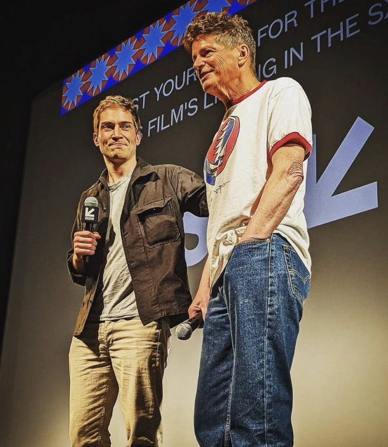 James Mororsini and his father Claudio Lichtenthal at a film screening. 