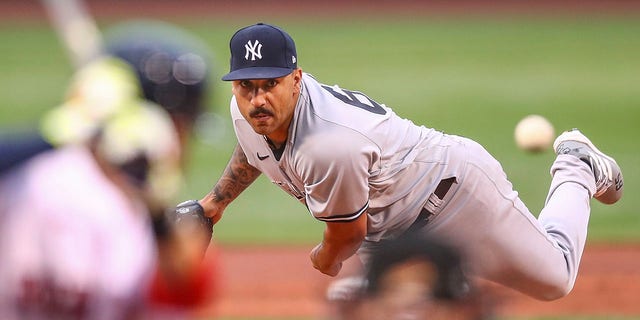 New York Yankees pitcher Nestor Cortes faces the Boston Red Sox at Fenway Park in Boston on July 8, 2022.