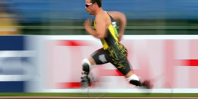 South Africa's Oscar Pistorius competes July 13, 2007 in Rome.