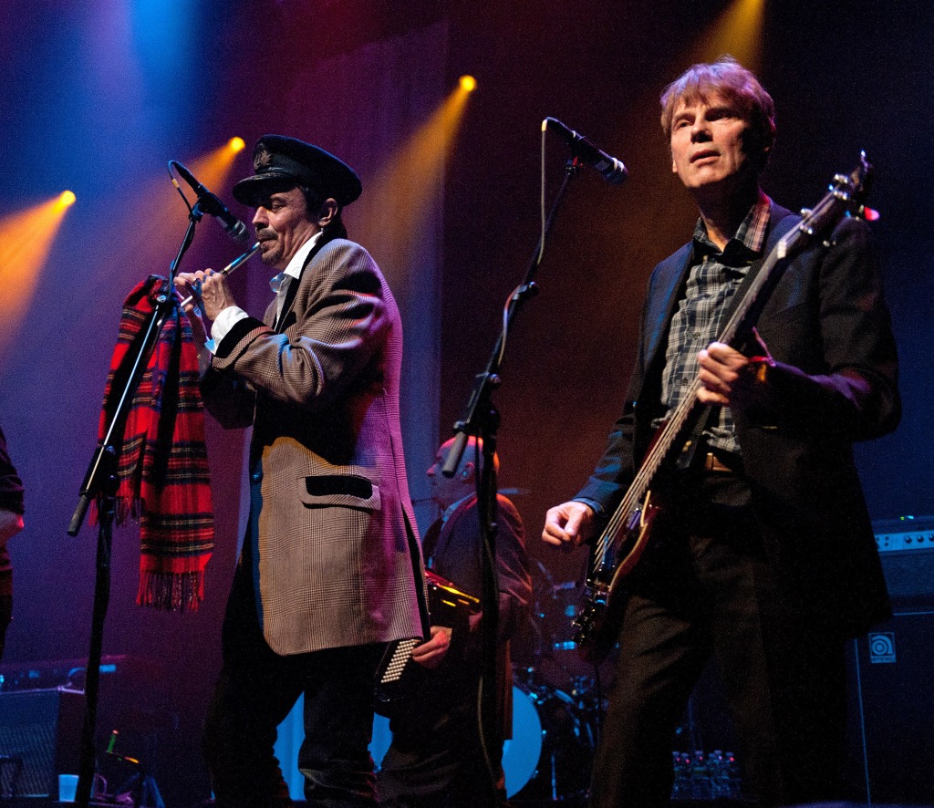 Spider Stacy and Darryl Hunt of The Pogues perform at Terminal 5 on March 17, 2011 in New York City.