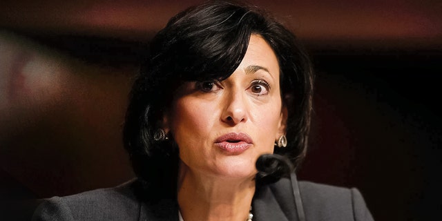 Centers for Disease Control and Prevention (CDC) Director Rochelle Walensky gives her opening statement during the Senate Health, Education, Labor and Pensions hearing on "Next Steps: The Road Ahead for the COVID-19 Response" on Capitol Hill in Washington, U.S., November 4, 2021.