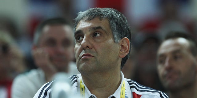 Tony Minichiello, coach of Jessica Ennis-Hill, during the IAAF World Indoor Championships at the Atakoy Athletics Arena March 9, 2012, in Istanbul, Turkey.