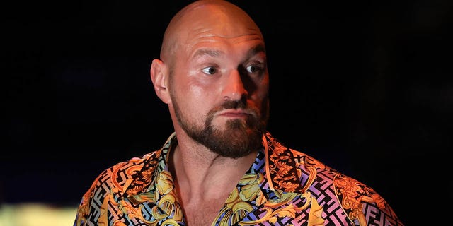 Tyson Fury in the crowd at the Nathan Gorman v Tomas Salek match at M&amp;S Bank Arena, Liverpool, Britain.