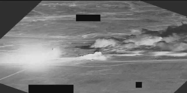 The U.S. military released video of airstrikes it carried out in eastern Syria targeting facilities used by groups affiliated with Iran’s Revolutionary Guard Corps.