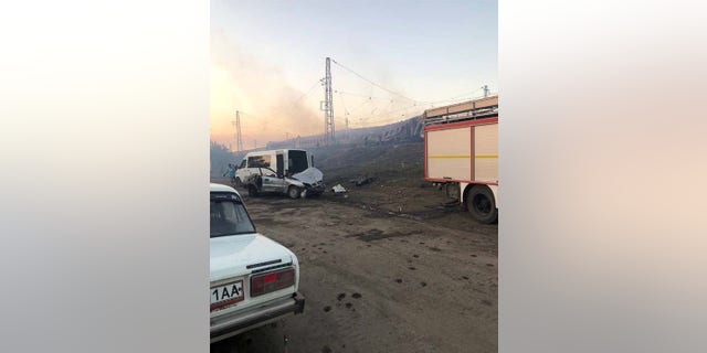 The aftermath of a reported Russian missile strike on a Ukrainian train station.