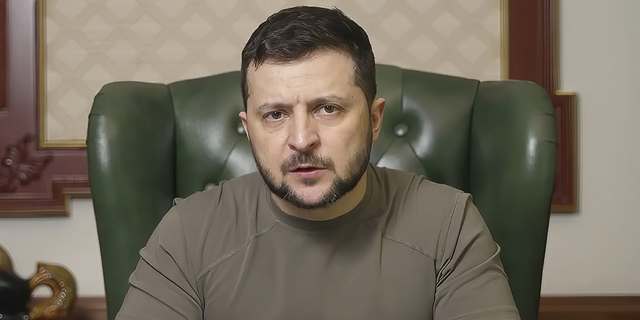 Ukrainian President Volodymyr Zelenskyy speaks from Kyiv, Ukraine.