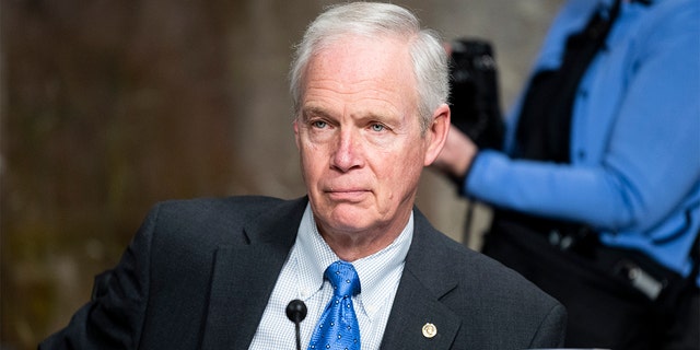 Sen. Ron Johnson, R-Wis., takes his seat for the Senate Foreign Relations Subcommittee on Europe and Regional Security Cooperation Subcommittee hearing in the Dirksen Senate Office Building on Feb. 16, 2022.