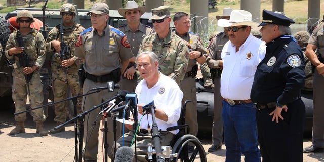 Texas Gov. Greg Abbott joined state and local officials in Eagle Pass, Texas, to announce the expansion of the state's ongoing border security operations on June 29, 2022.