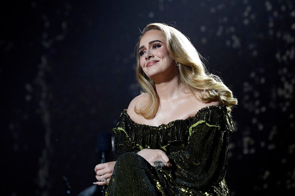 Adele performs during The BRIT Awards 2022 on February 8.