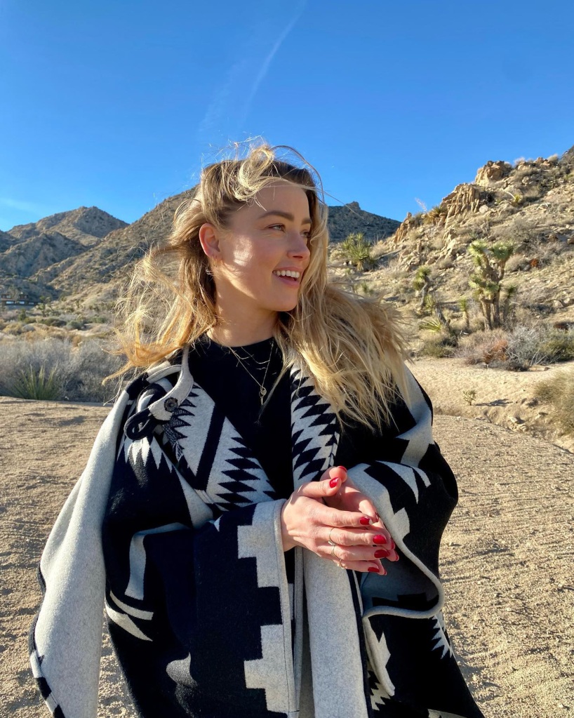 Amber Heard at her desert home in February 2022.