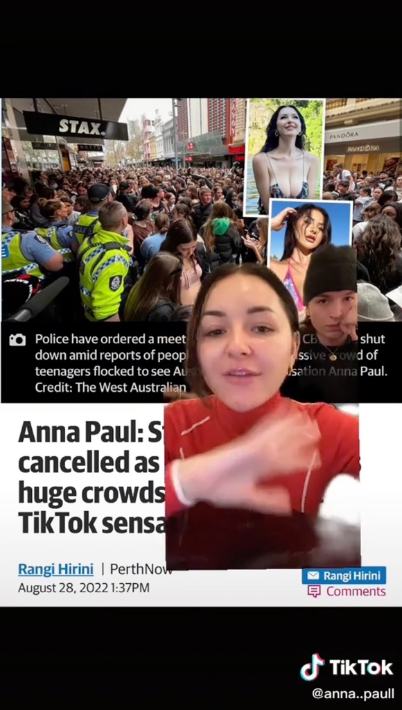 A still from Anna Paul's TikTok video.