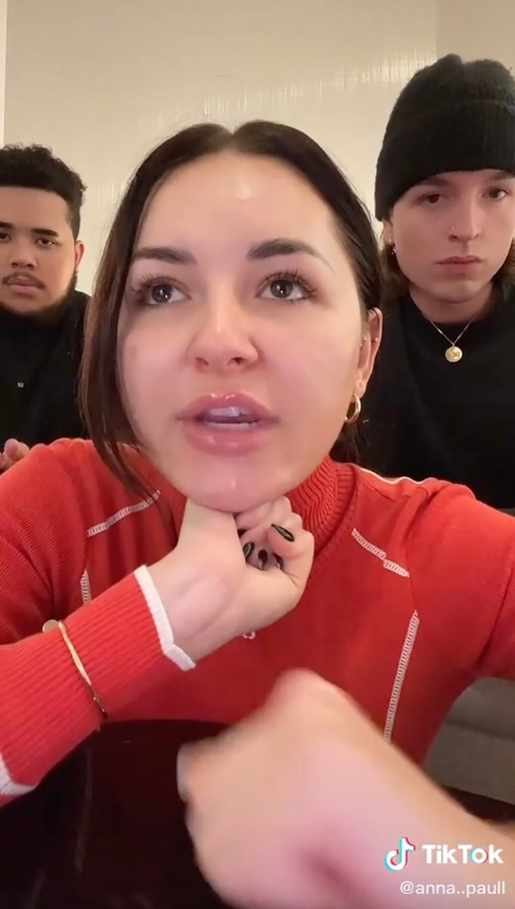 Anna Paul speaking in a TikTok video.