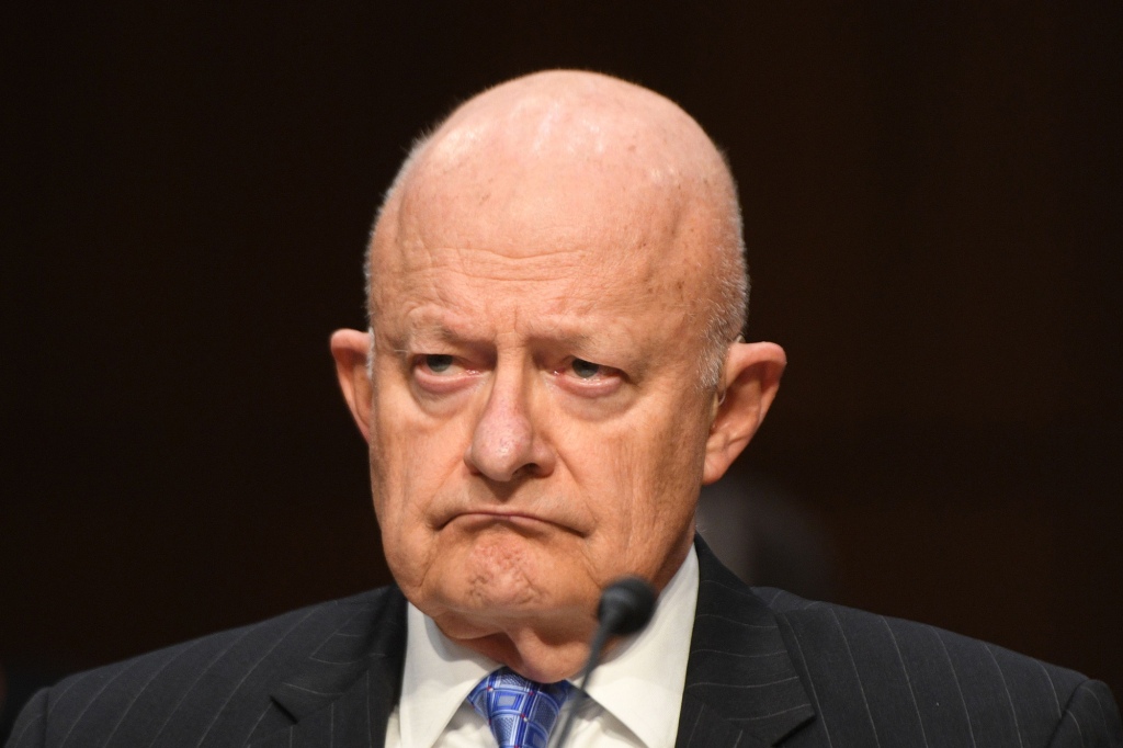Former Director of National Intelligence James Clapper prepares to testify before the US Senate Judiciary Committee on Capitol Hill in Washington, DC.