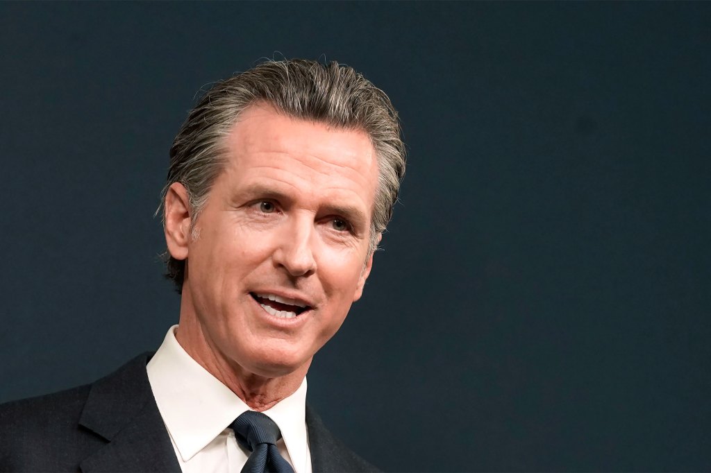 Gov. Gavin Newsom photographed from the shoulders up.