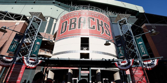 A view outside Chase Field, April 7, 2022, in Phoenix, Arizona.