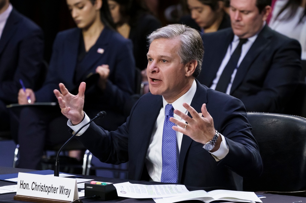 A photo of FBI Director Christopher Wray.
