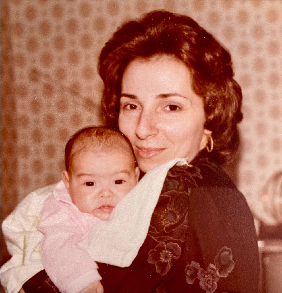 Cristina and her adoptive mother three days after she was brought home