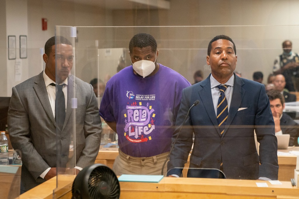 Correction Officer Dion Middleton at a court appearance in the Bronx.