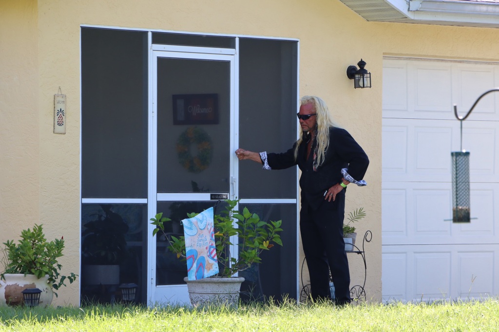 Dog The Bounty Hunter at the Florida home of Brian Laundrie