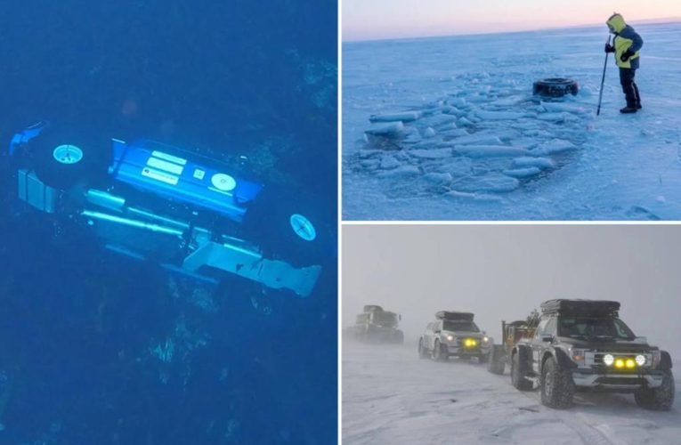 Divers recovering Ford F-150 that sank in arctic waters off Canada