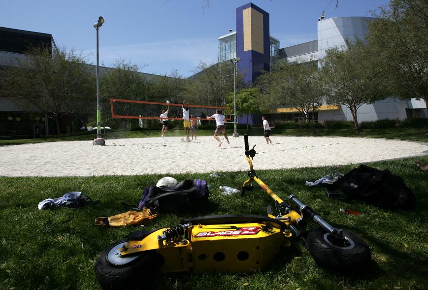 Volleyball sand courts have been a perk at Google's Mountain View, Calif., headquarters.