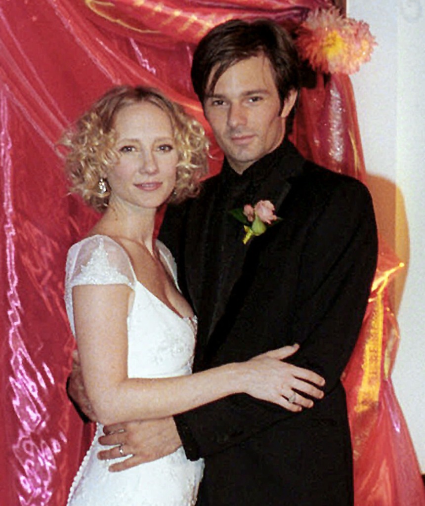 Heche and Laffoon are pictured on their wedding day in September 2001. 