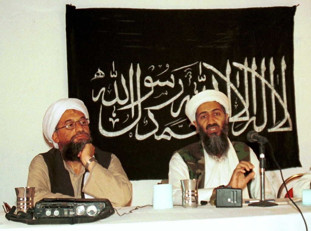 Bin Laden with longtime No. 2 Ayman al-Zawahiri.