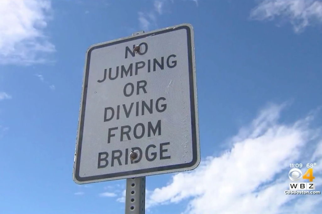 The bridge is popular among thrill seekers who jump from the span, despite signs prohibiting such antics. 