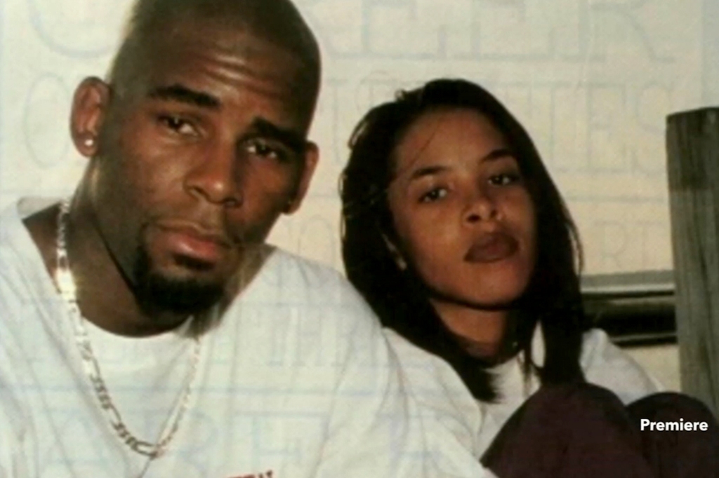 R. Kelly and Aaliyah are shown in a still from the Lifetime documentary "Surviving R. Kelly."