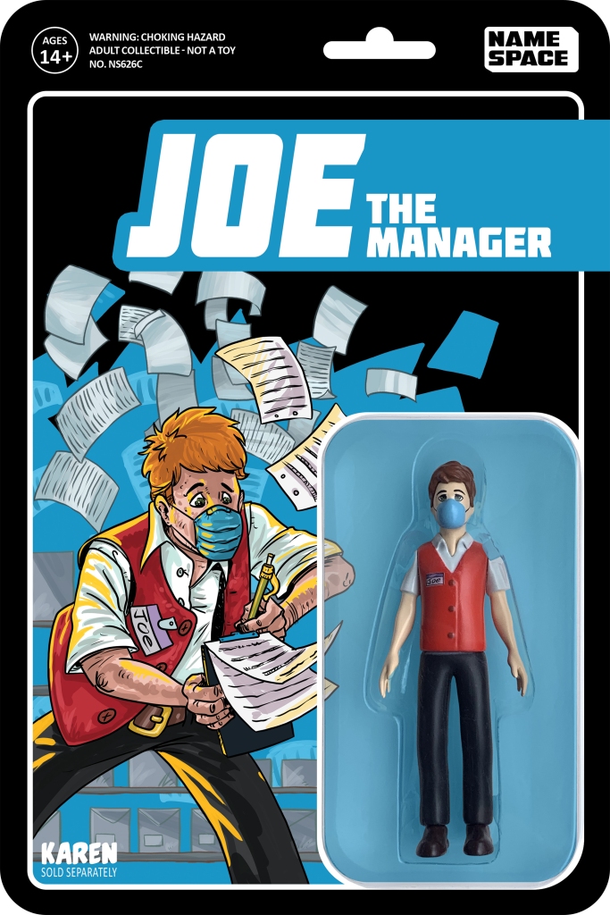 The "Karen" action figure will be sold along with an overworked "Joe the Manager" figure for the bob-cut action figure to hurl insults at.