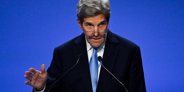 Kerry speaks during the COP26 climate change conference in 2021. Kerry has been tasked with overseeing and crafting U.S. global climate policy and negotiations. (Jeff J. Mitchell/Getty Images)