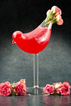 Bird-shaped cocktail glasses are a hot take-out item for sticky-fingered clientele at Chelsea's Loulou.