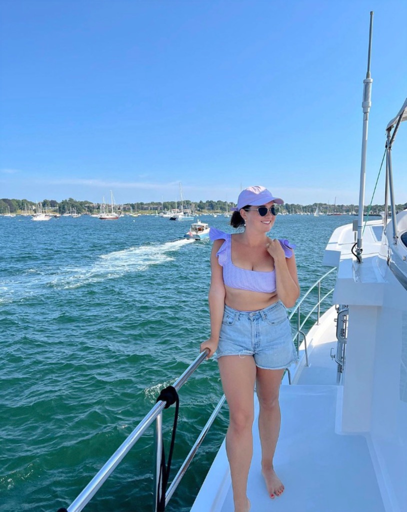 Mackenzie Newcomb, 29, on a boat. 