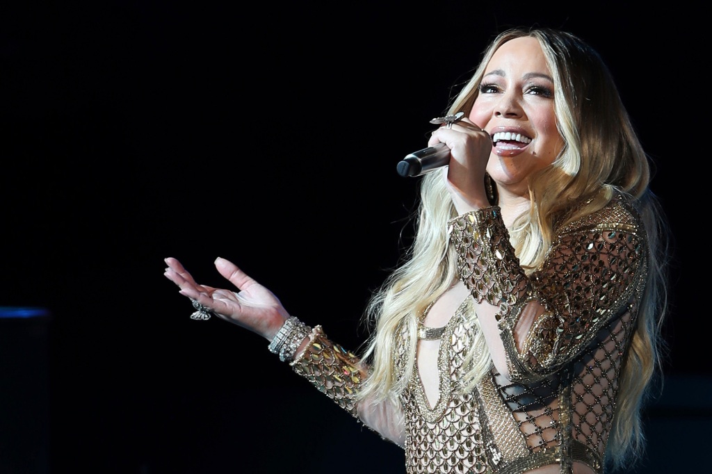 Mariah Carey performs during a concert celebrating Dubai Expo 2020 One Year to Go in Dubai, United Arab Emirates, Sunday, Oct. 20, 2019. (AP Photo/Kamran Jebreili)