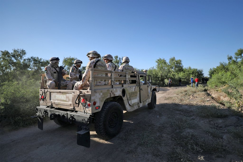 Soldiers arrive at the facilities of a coal mine which collapsed leaving miners trapped, in Sabinas, in Coahuila state, Mexico, August 3, 2022.