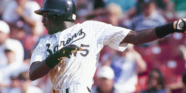 Michael Jordan with the Birmingham Barons in 1994.